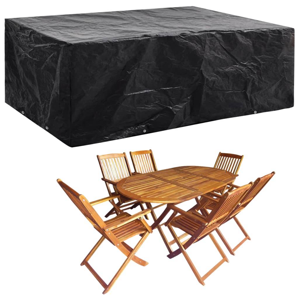Housse de salon de jardin polyéthylène noir 242 x 162 x 100 cm - PANGIVO - Image 1