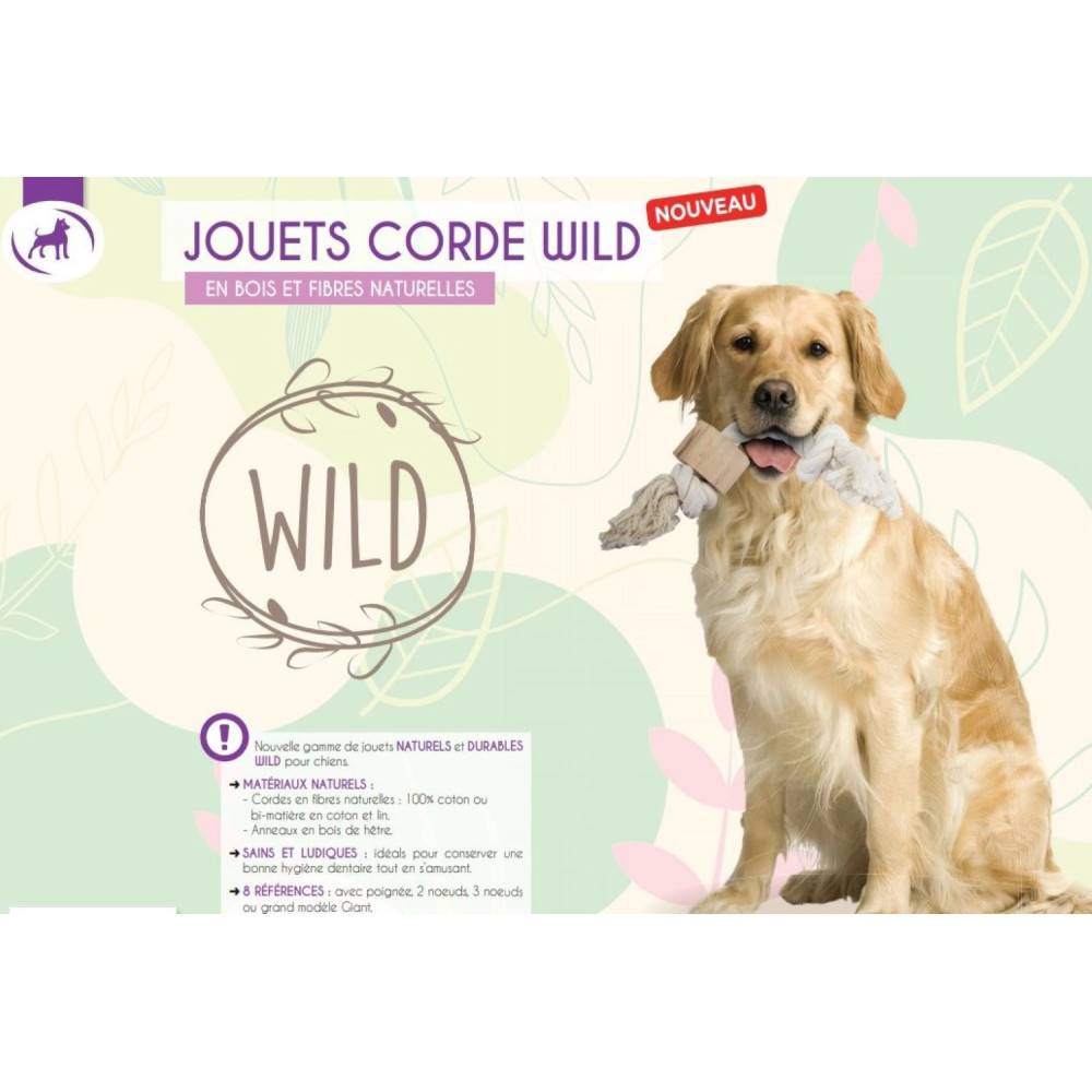 Animallparadise - Corde Wild Mix poignée, taille ø 1.2 cm x 35.5 cm, jeux pour chien. - Image 2