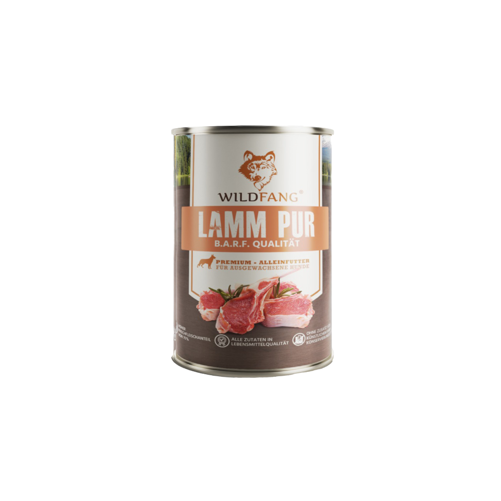 Wildfang - Wildfang - Agneau de nourriture humide Pure - Qualité du barf - 1 x 400g - Image 1