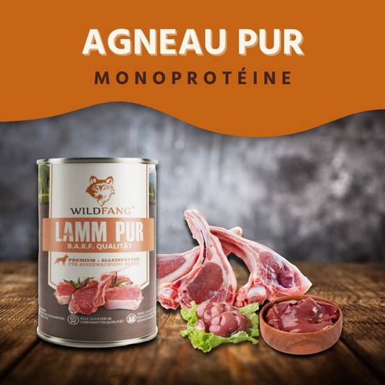 Wildfang - Wildfang - Agneau de nourriture humide Pure - Qualité du barf - 1 x 400g - Image 2