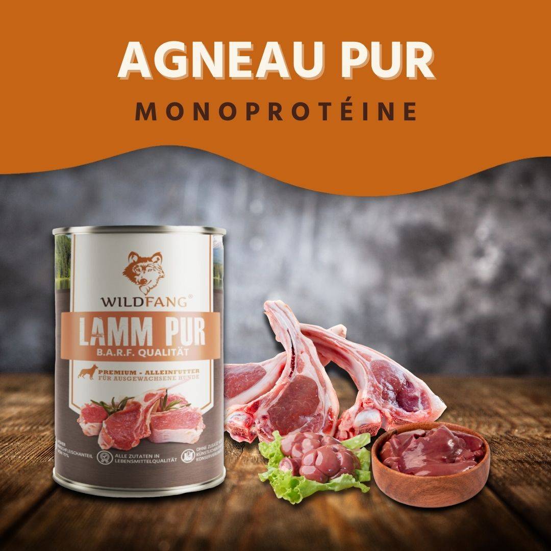 Wildfang - Wildfang - Agneau de nourriture humide Pure - Qualité du barf - 1 x 400g - Image 2
