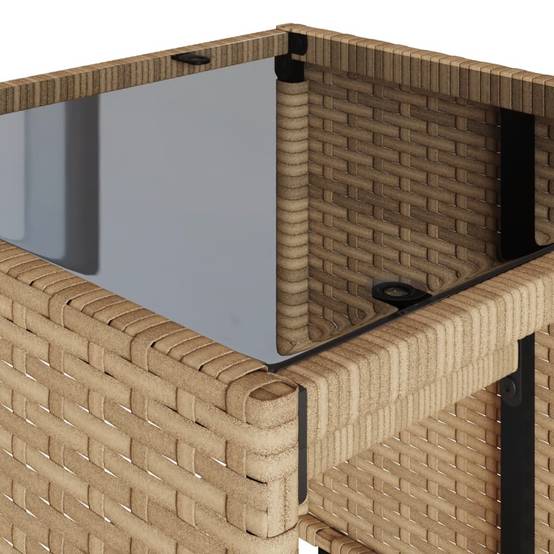 ComfortXL - Salon de jardin bas 4 pcs en résine tressée avec 2 tables basses Beige – ComfortXL Outdoor Living - Image 9