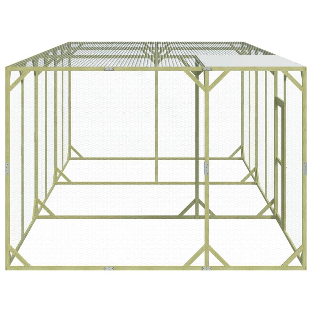 Poulailler Bois Pin Massif Enclos Extérieur Volailles Toit Étanche 600x300x200cm Brun - ComfortXL Outdoor Living - Image 3