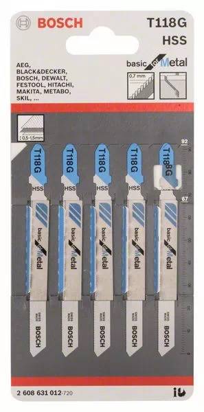 Bosch - Carte de 5 Lames Métal BOSCH HSS Ondulee Fraisée T118G - 2608631012 - Image 2