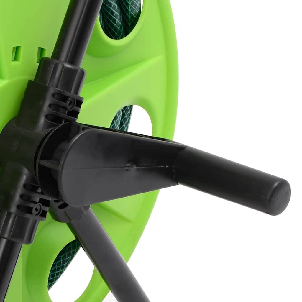 Chariot enrouleur avec tuyau acier galvanisé et PVC vert 46 x 50 x 66 cm - PANGIVO - Image 5