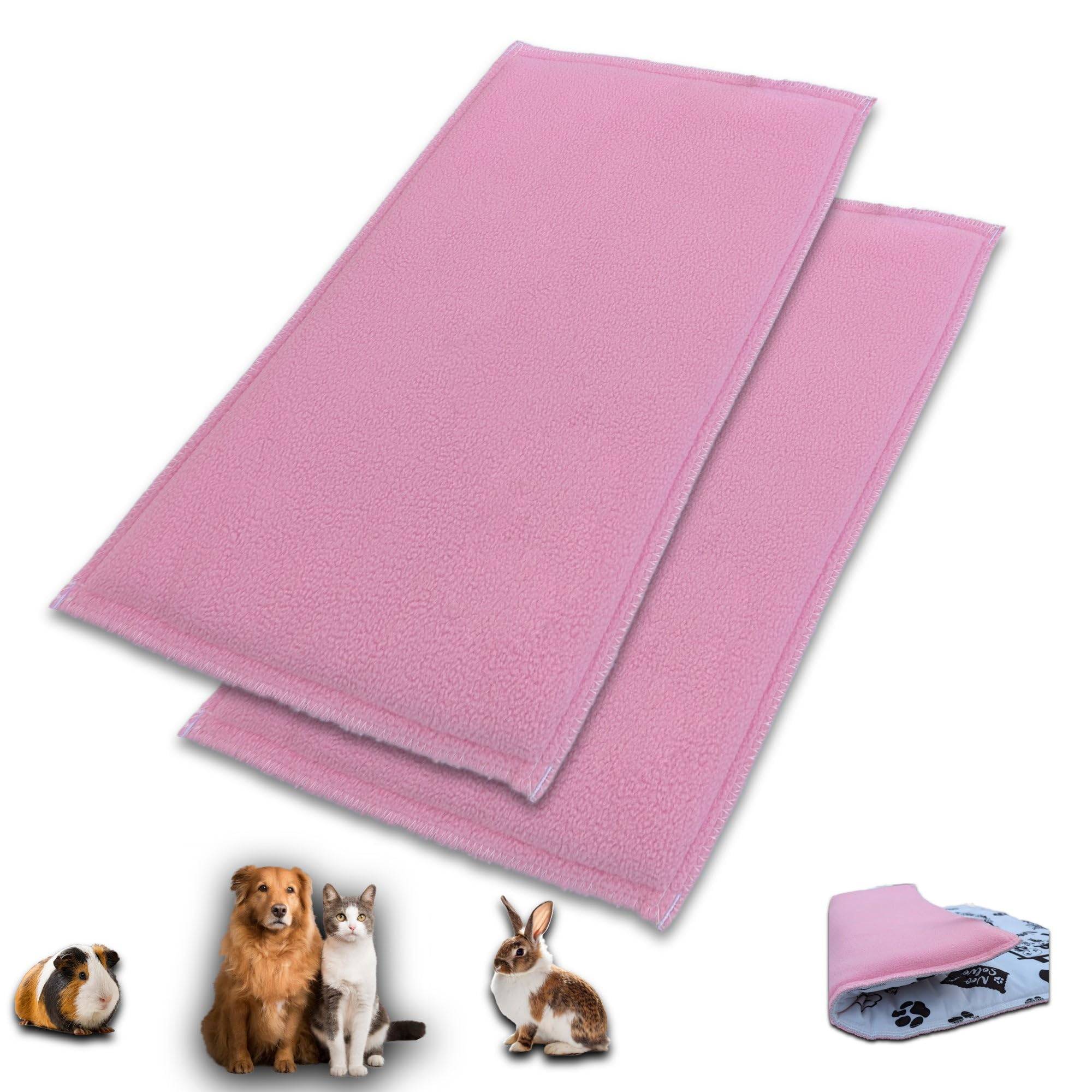 Lot de 2 - Tapis pour Cochon d'inde et Lapin en Polaire 140 x 70 cm - Polaire Absorbant, Lavable en Machine, Economique - Neo Solvo - Image 1