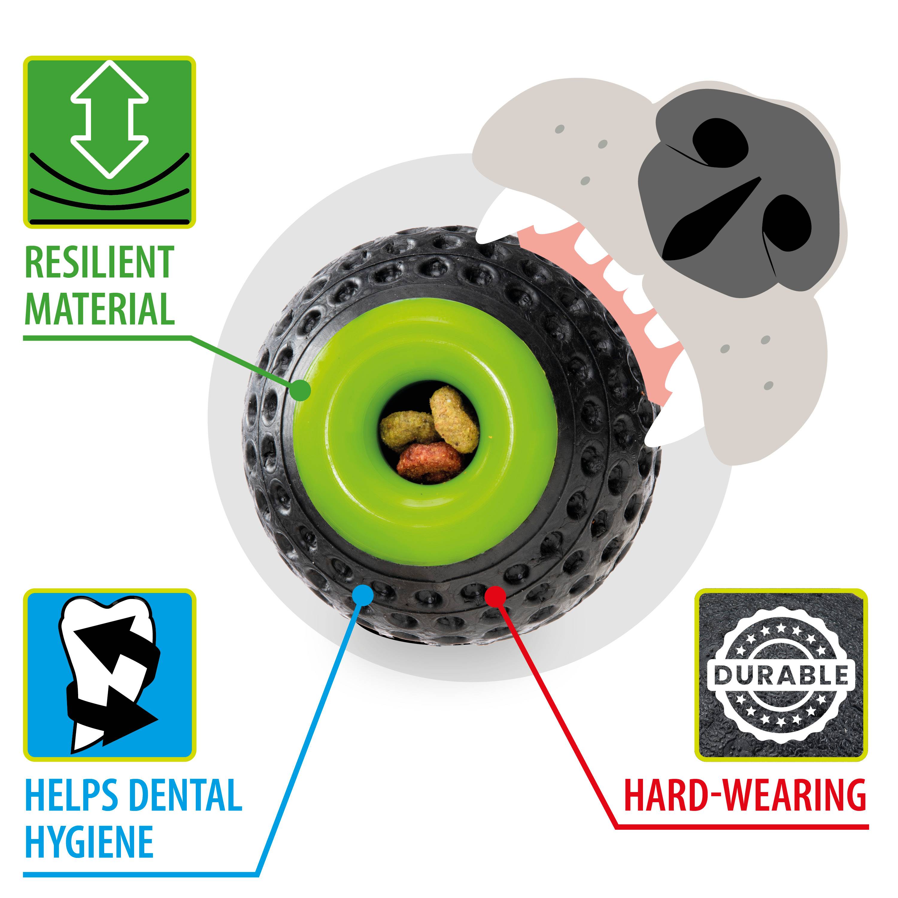 Ferplast - Ferplast Jouet Chien, Distributeur croquettes,  en Matériau Durable, Non Toxique, Résistante aux Morsures, Rebondissant et Flottant, CHEWA BOING Balle - Image 4