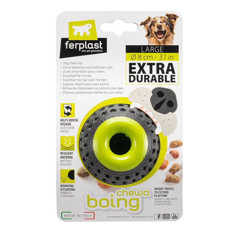 Ferplast - Ferplast Jouet Chien, Distributeur croquettes,  en Matériau Durable, Non Toxique, Résistante aux Morsures, Rebondissant et Flottant, CHEWA BOING Balle - Image 8