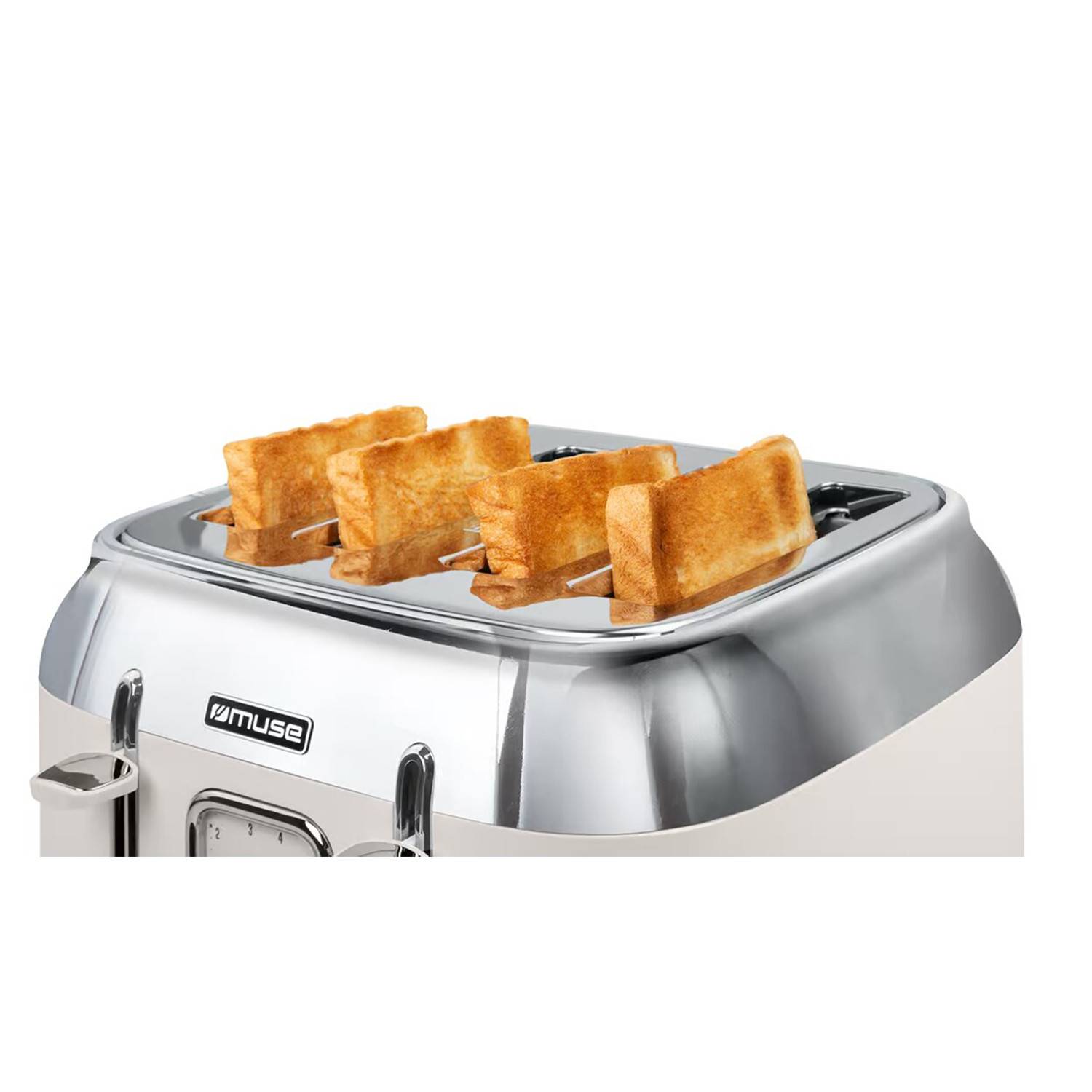 Grille-pains 4 fentes 1800w crème/inox MS131SC Muse - Image 3