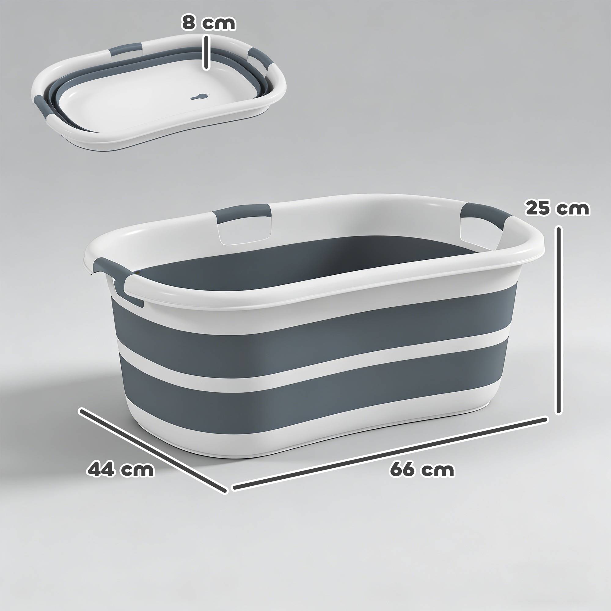 ComfortXL - Baignoire chien pliable PP TPE 66x44x25 cm grise 27 L portable avec vidange - ComfortXL Outdoor Living - Image 4