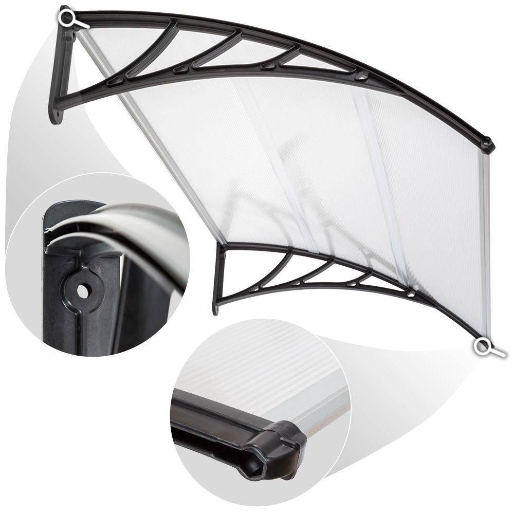 Helloshop26 - Auvent porte marquise abris de jardin moderne polycarbonate 150 cm - Image 2