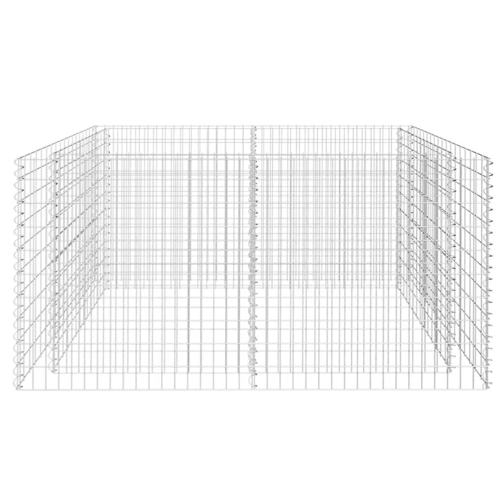 Helloshop26 - Jardinière lit surélevé plantes fleurs jardin à gabion acier 180 x 90 x 100 cm argenté - Image 3