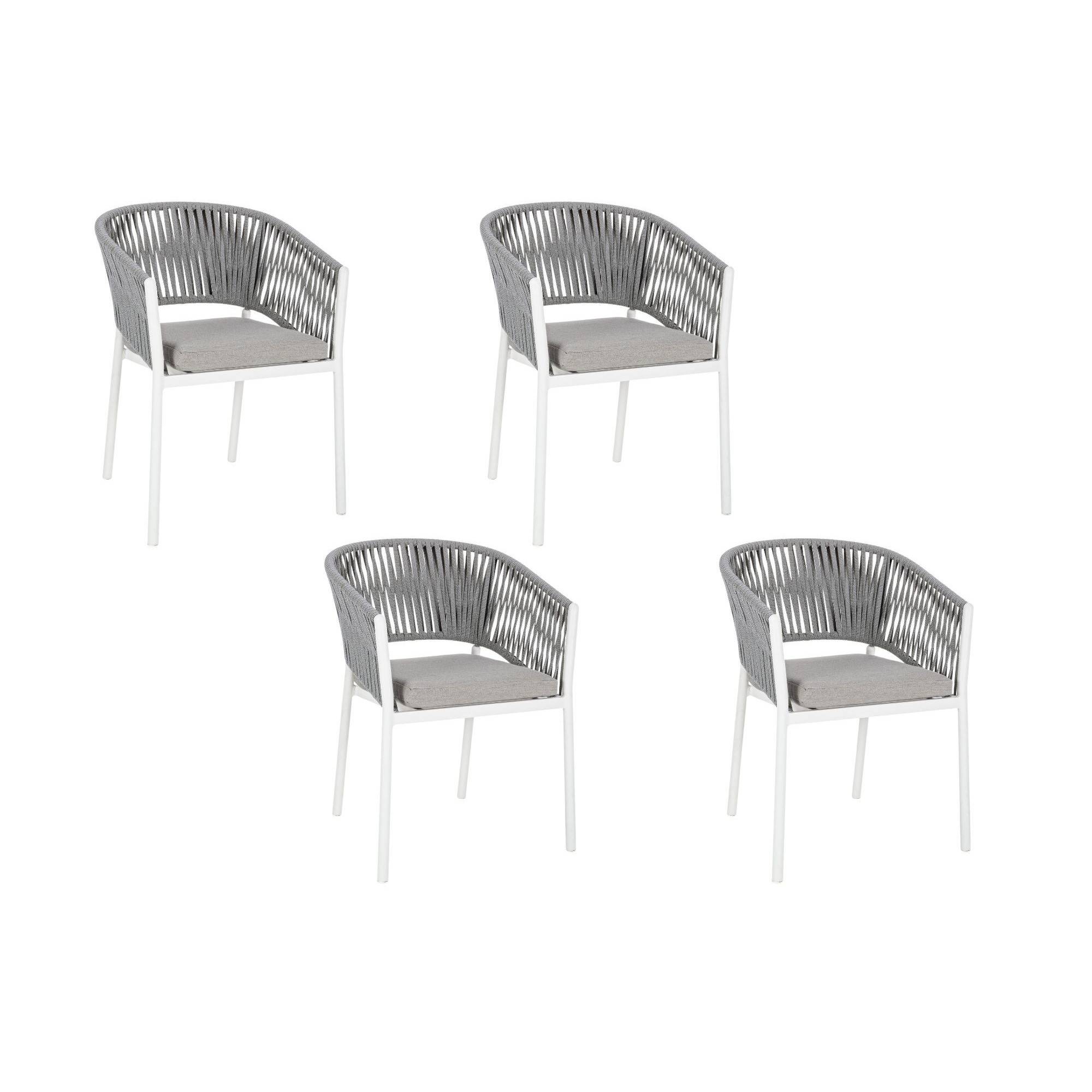 Autre - Fauteuils de jardin en métal et polypropylène (lot de 4) - CANNES - Image 1