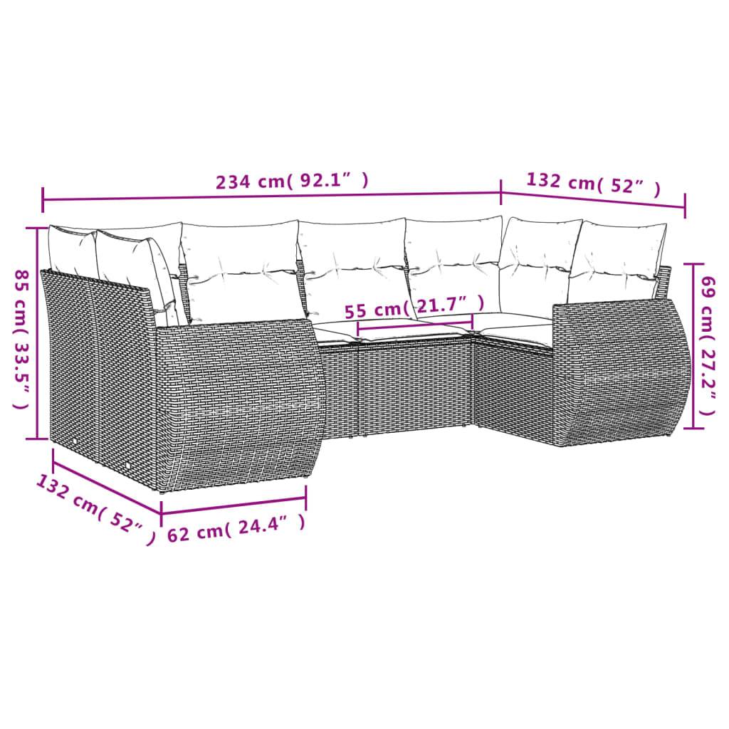 Vidaxl - Salon de jardin 6 pcs avec coussins gris résine tressée vidaXL 3221779 - Image 3
