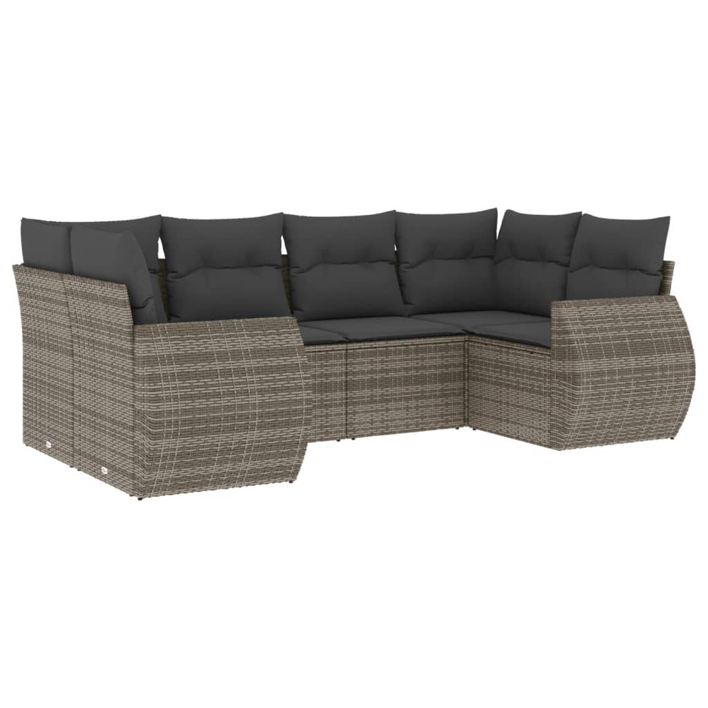 Vidaxl - Salon de jardin 6 pcs avec coussins gris résine tressée vidaXL 3221779 - Image 2