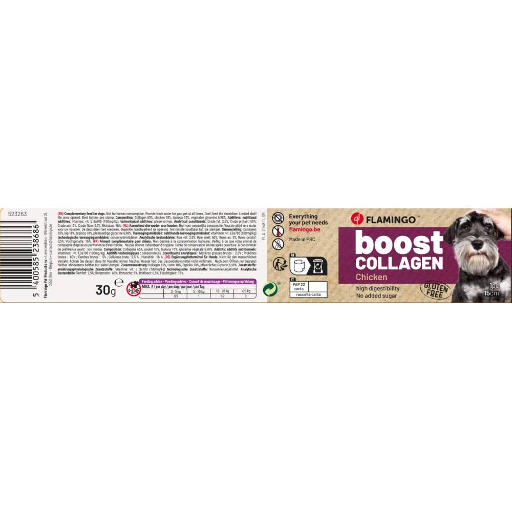 Flamingo - Friandises Boost Lanières avec poulet & Collagène 30 g pour chien - Image 4