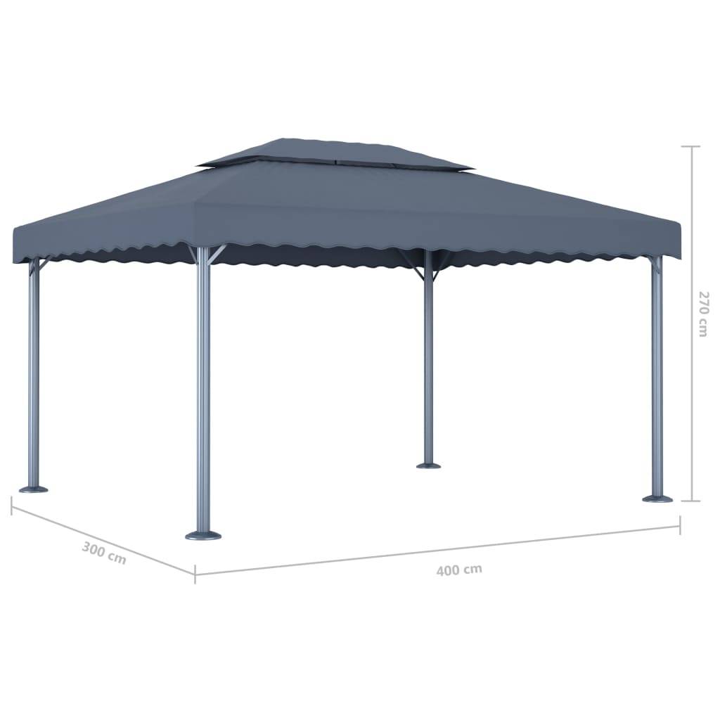Tonnelle aluminium anthracite 400 x 300 x 270 cm - PANGIVO - Image 5