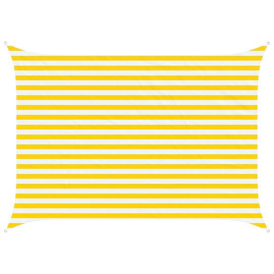 PANGIVO - Voile d'ombrage polyester Oxford jaune et blanc 350 x 250 cm - PANGIVO - Image 1