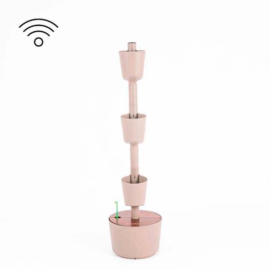 Jardinière verticale CitySens couleur écorce et bois Teka avec 3 pots et arrosage automatique Wi-Fi - Image 2