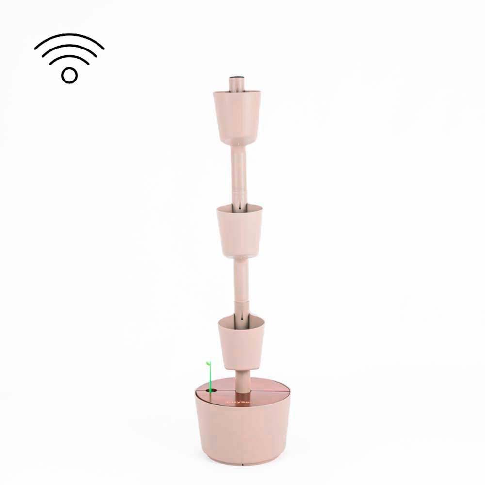 Jardinière verticale CitySens couleur écorce et bois Teka avec 3 pots et arrosage automatique Wi-Fi - Image 2