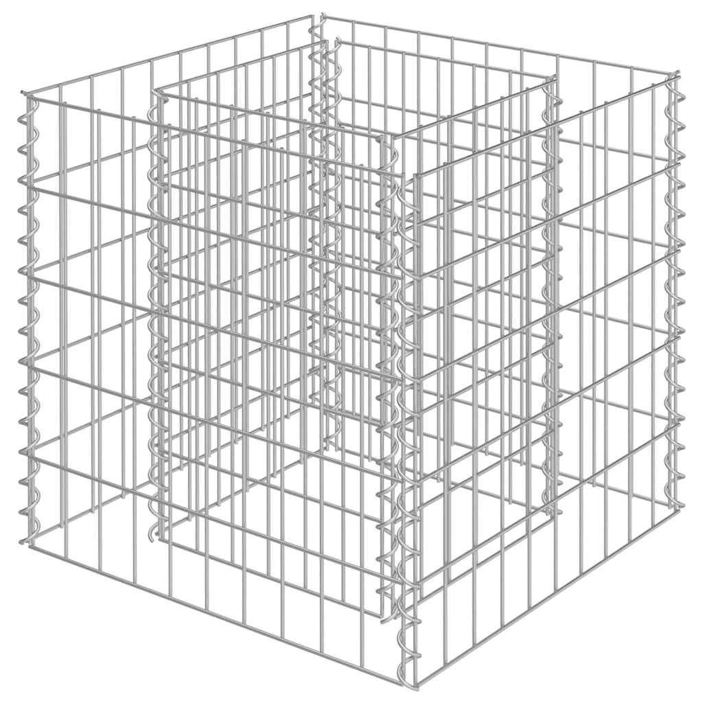PANGIVO - Lit surélevé à gabion acier galvanisé argenté 50 x 50 x 50 cm - PANGIVO - Image 2