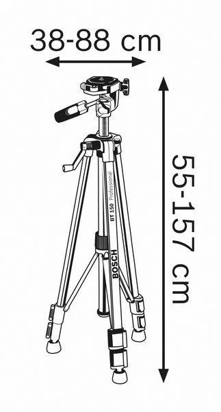 Bosch - Trépied BT 150 Professional 1/4'' 55-157cm - BOSCH - 0601096B00 - Image 3