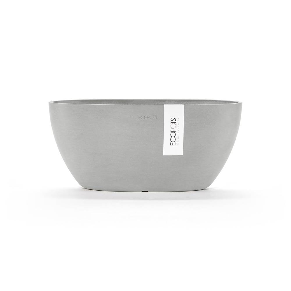 Ecopots - Pot Ovale Sofia 30 Blanc Gris + réservoir d'eau - 30 x 13 x H. 13,5 cm - 2,7 L ECOPOTS - Image 4