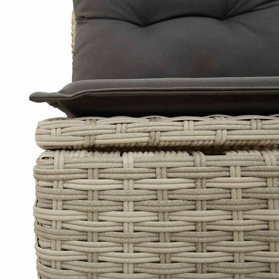 Vidaxl - Salon de jardin 4 pcs avec coussins gris clair résine tressée vidaXL 3222511 - Image 4