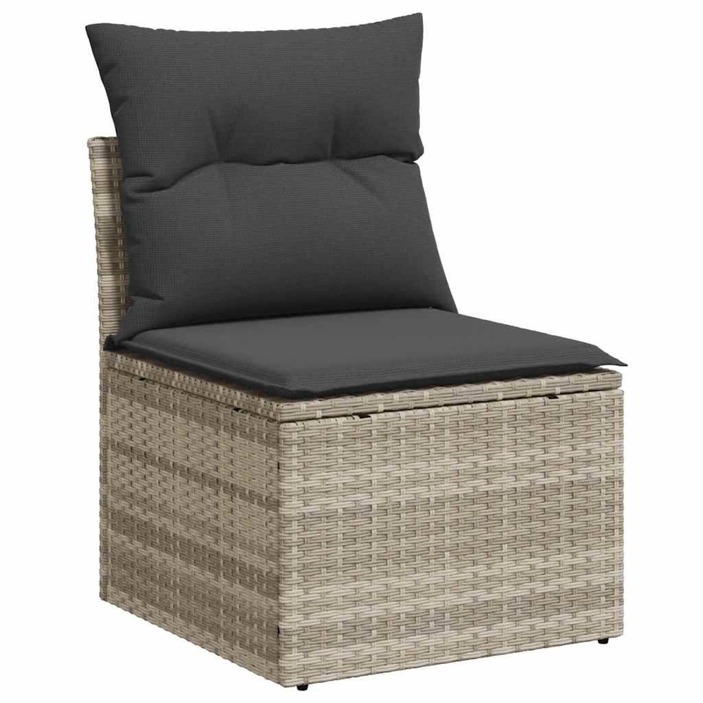Vidaxl - Salon de jardin 4 pcs avec coussins gris clair résine tressée vidaXL 3222511 - Image 5