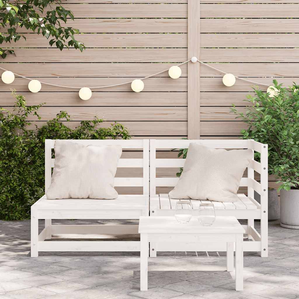 Vidaxl - Canapé de jardin 2 places blanc bois de pin massif vidaXL 837943 - Image 4