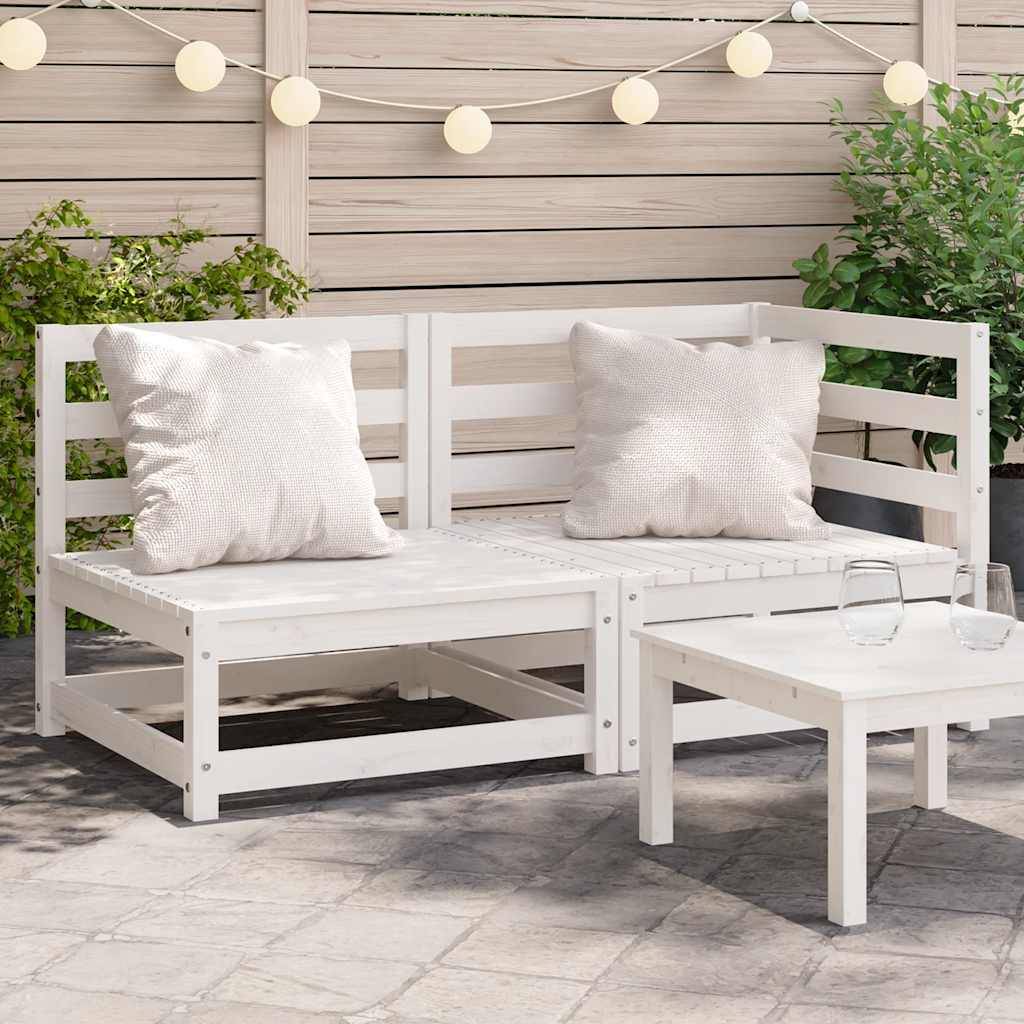 Vidaxl - Canapé de jardin 2 places blanc bois de pin massif vidaXL 837943 - Image 1