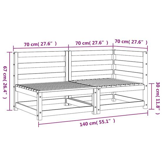 Vidaxl - Canapé de jardin 2 places blanc bois de pin massif vidaXL 837943 - Image 3