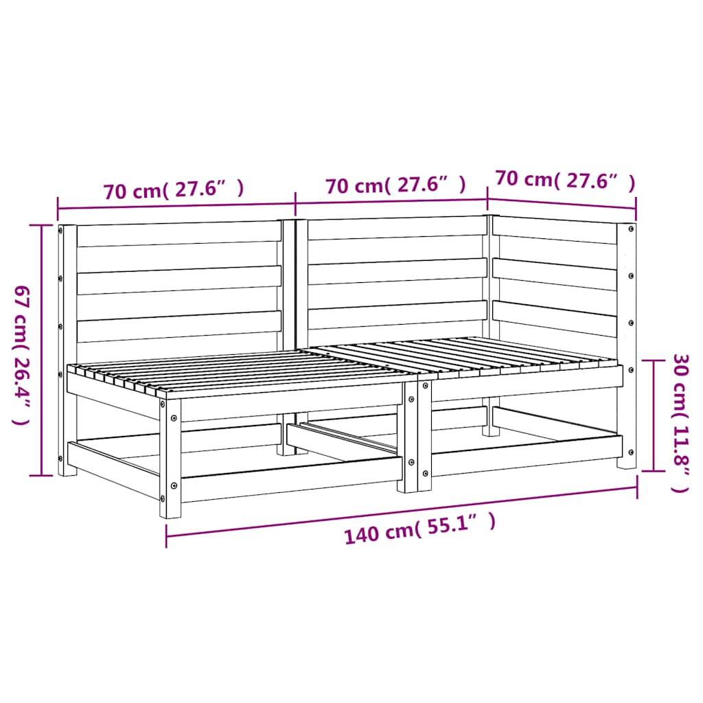 Vidaxl - Canapé de jardin 2 places blanc bois de pin massif vidaXL 837943 - Image 3