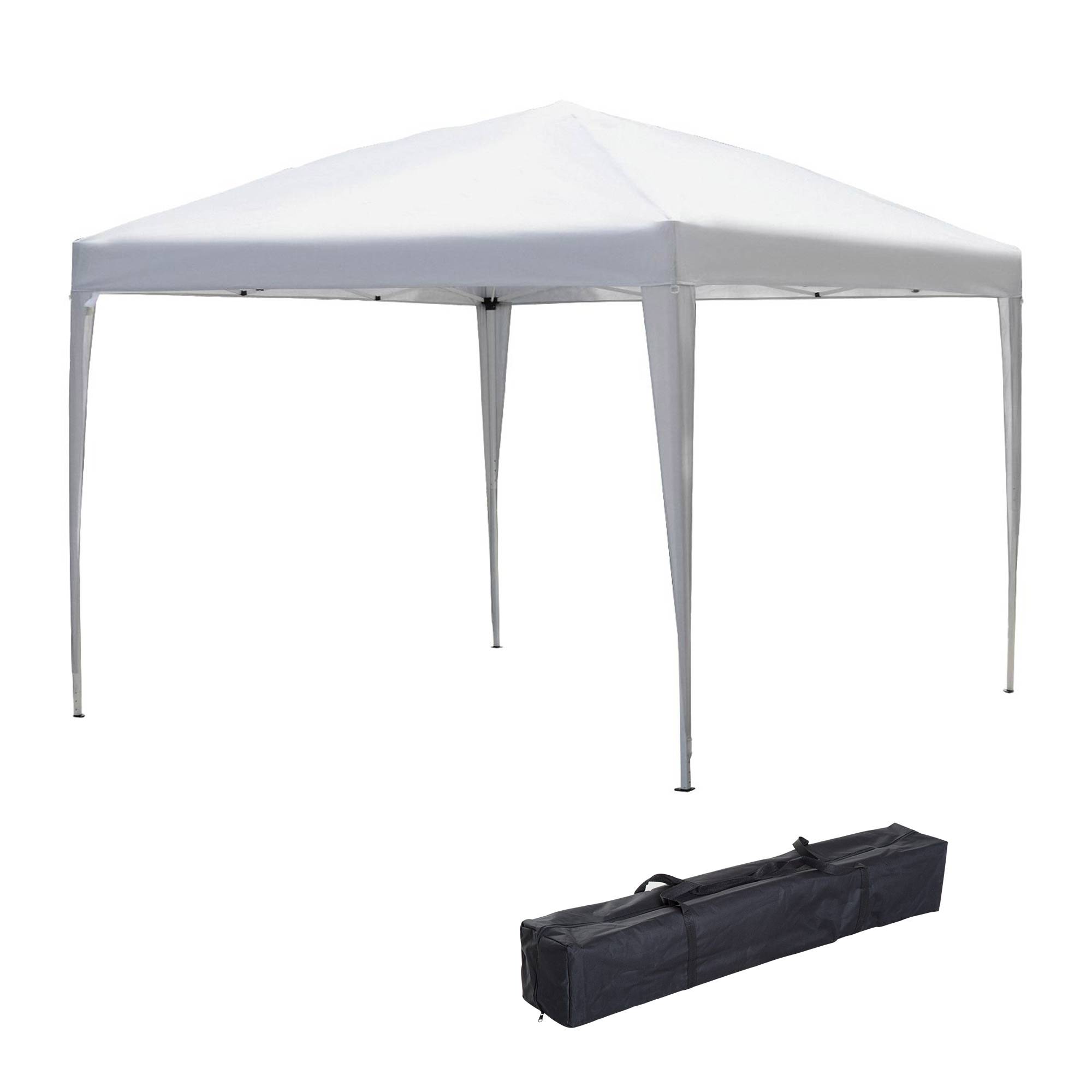 Tonnelle pliante acier jardin extérieur protection UV 3x3m blanc - ComfortXL Outdoor Living - Image 2