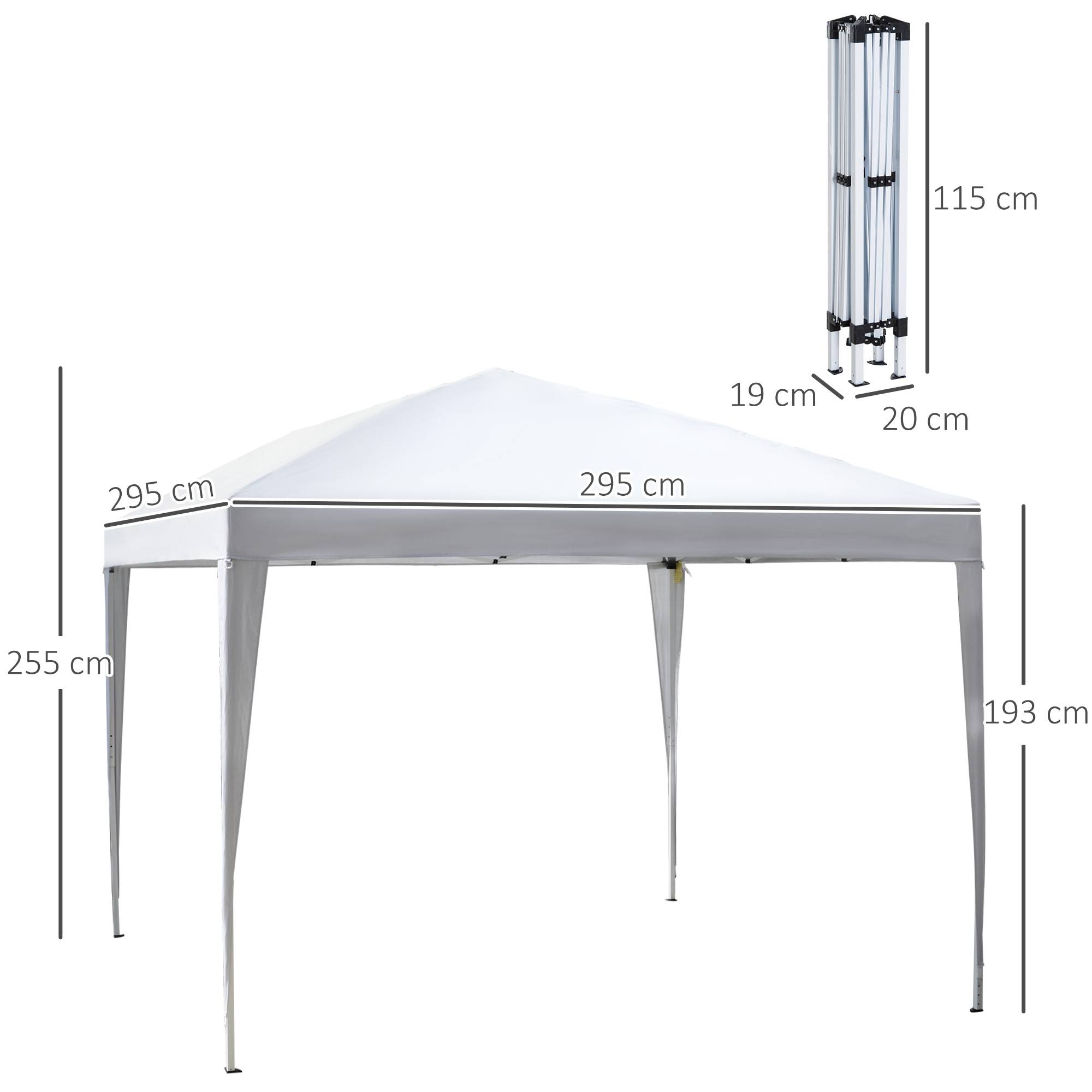 Tonnelle pliante acier jardin extérieur protection UV 3x3m blanc - ComfortXL Outdoor Living - Image 5