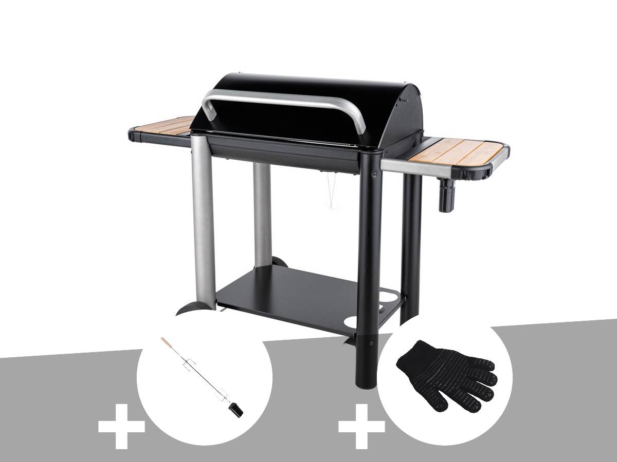 Somagic - Barbecue charbon Vulcano 3000 + Kit tournebroche + Gant de protection - Somagic - Image 1