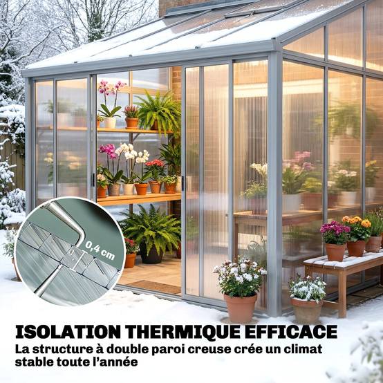 10 Plaques Alvéolaires en Polycarbonate 4 mm, UV Resistant, Panneau Alvéolaire Double de Serre, 120x60 cm, Transparent - Image 6