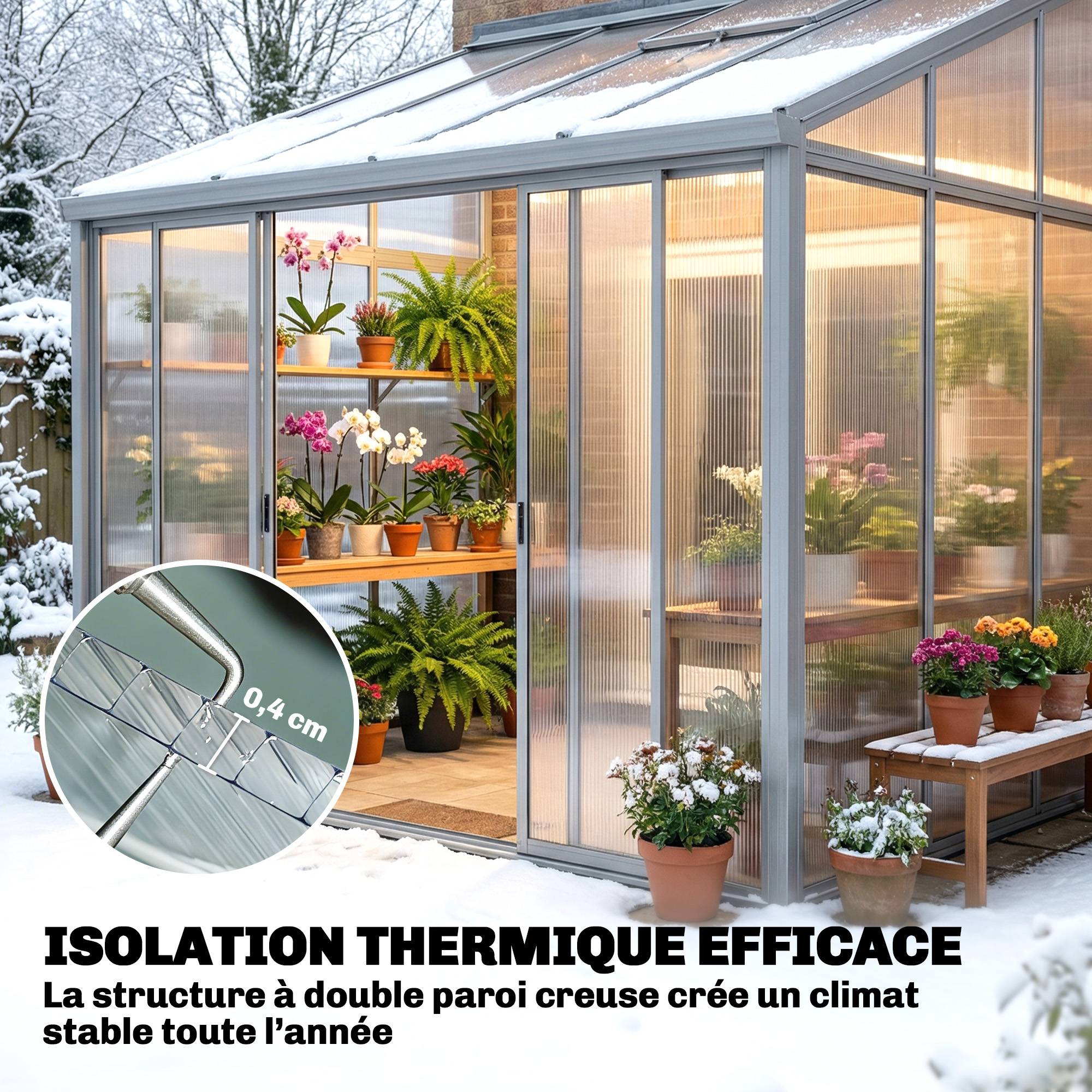 10 Plaques Alvéolaires en Polycarbonate 4 mm, UV Resistant, Panneau Alvéolaire Double de Serre, 120x60 cm, Transparent - Image 6