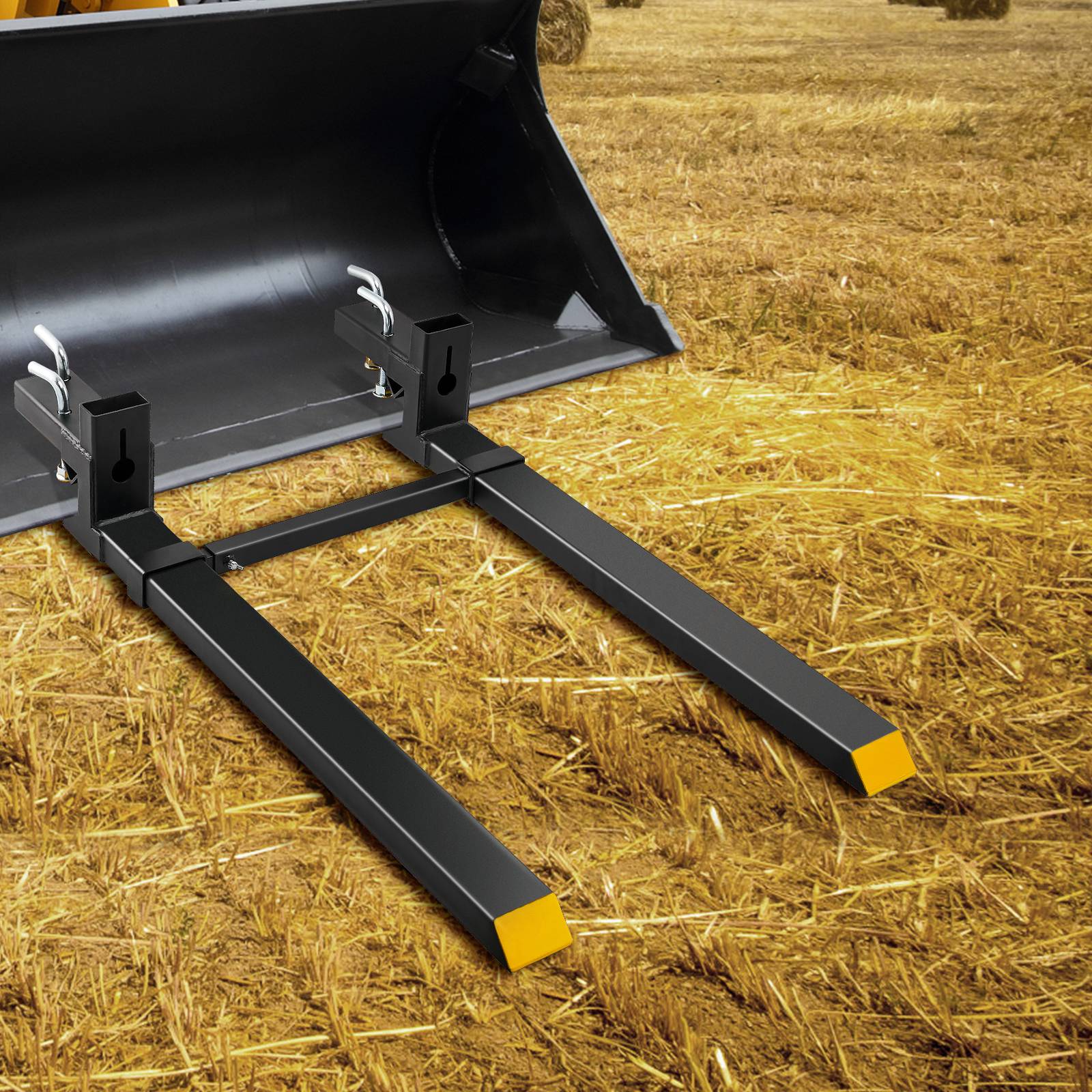 VEVOR Pinces fourches palette 1490x100x230 mm, charge 1814 kg, lame 109 cm. Pour chargeur tracteur. - Image 8