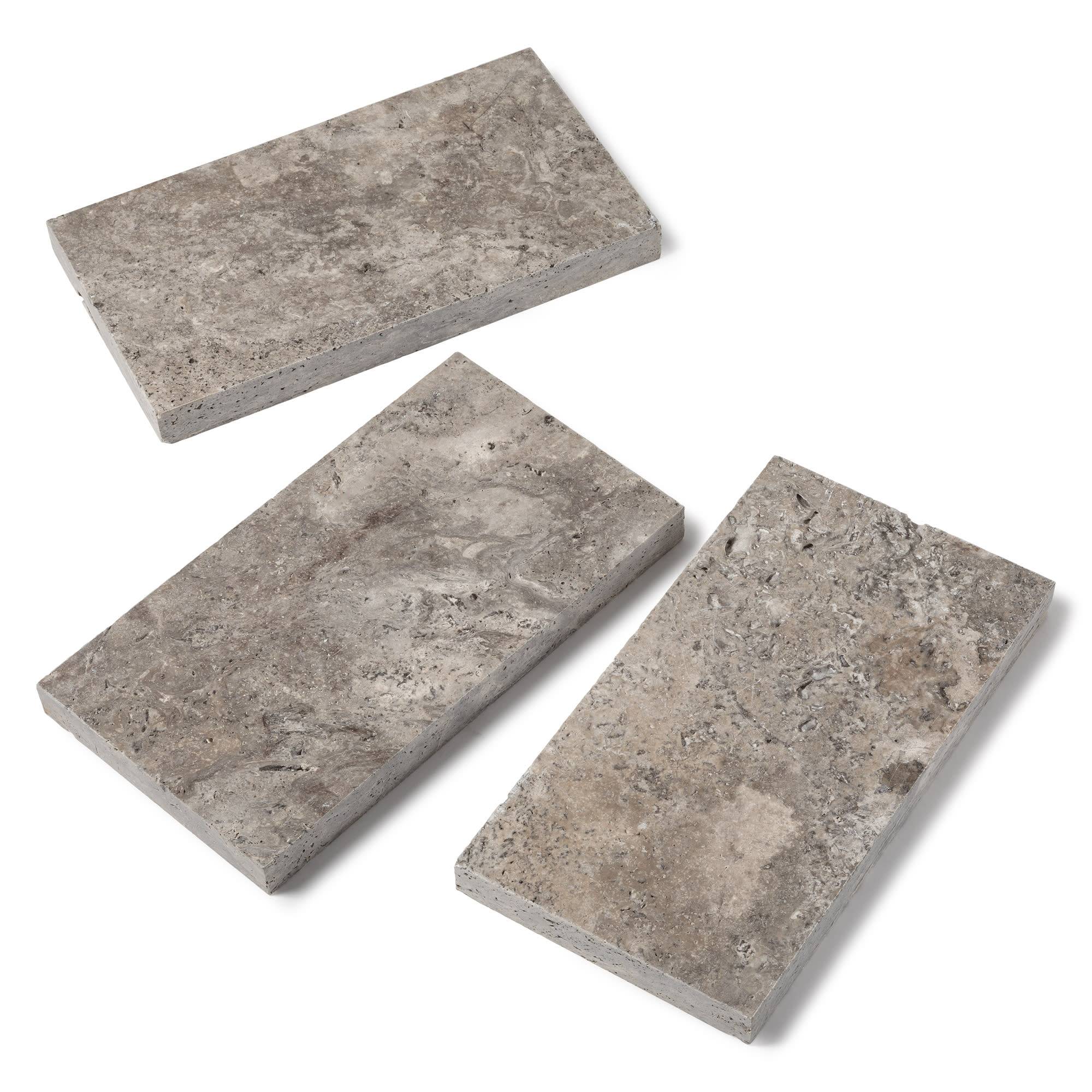 RO'MA Nature - Pas japonais Rectangle Travertin Gris Silver 61x33x5 cm (à l'unité) - RO'MA NATURE - Image 4