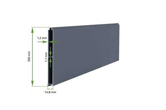 Casanoov Portail battant 3 m EIGER H.140 cm aluminium gris - Image 6