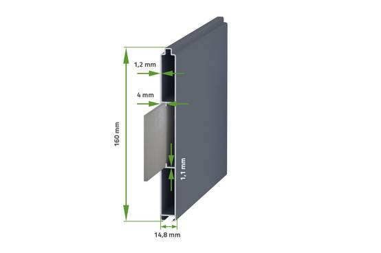 Casanoov Portail battant 3 m EIGER H.140 cm aluminium gris - Image 7