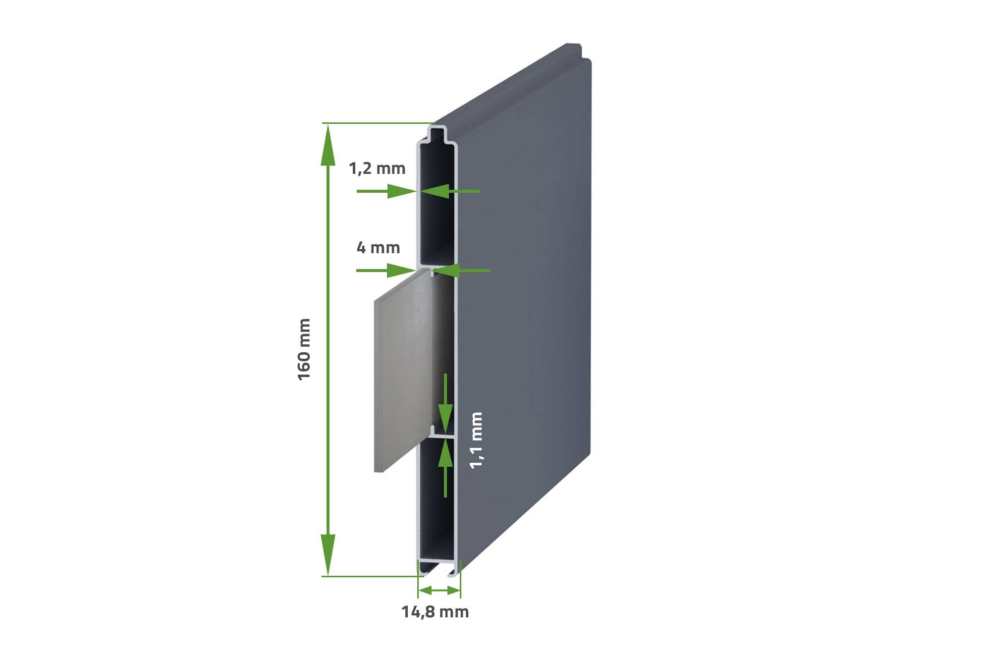 Casanoov Portail battant 3 m EIGER H.140 cm aluminium gris - Image 7