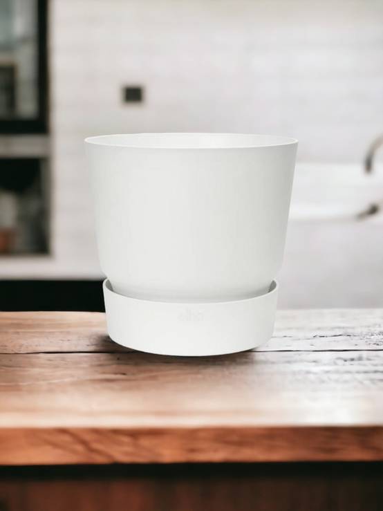 Cache-Pot Elho Greeville Blanc - D24 x H23- La Green Touch - Image 1