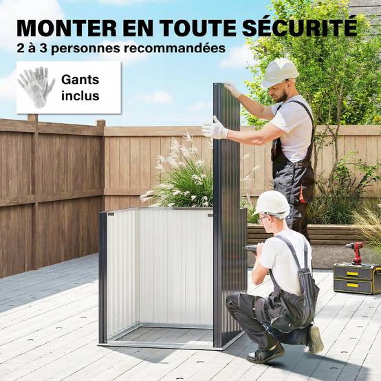 Abri de Jardin Armoire de Jardin 0,69m² Toit Incliné Porte Verrouillable et Barres de Soutien 83x89x163cm Gris Anthracite - Image 10