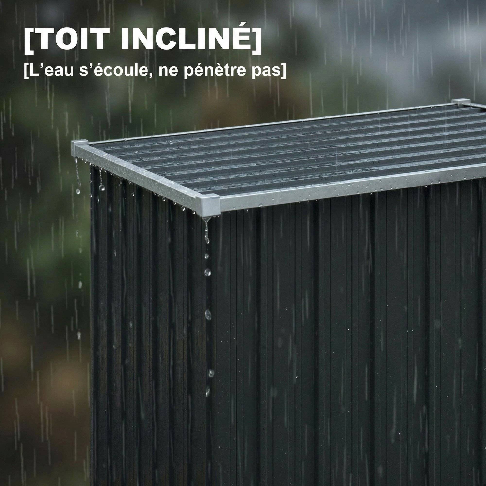 Abri de Jardin Armoire de Jardin 0,69m² Toit Incliné Porte Verrouillable et Barres de Soutien 83x89x163cm Gris Anthracite - Image 8