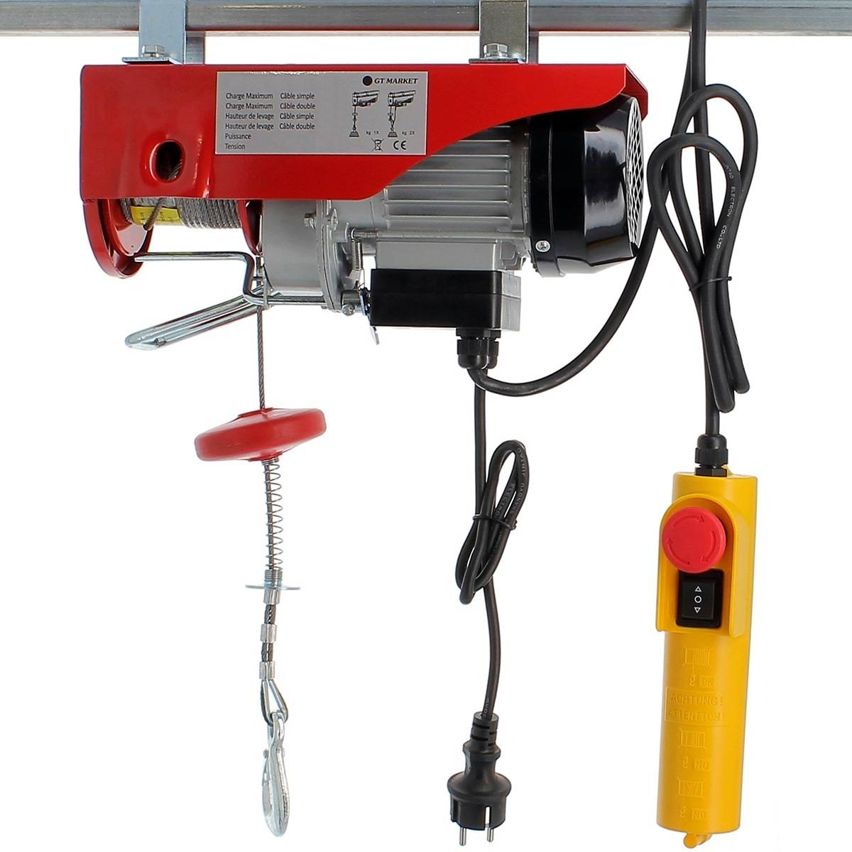 Gt Market - Treuil palan électrique 125 / 250 kg avec télécommande - GT MARKET - Image 1
