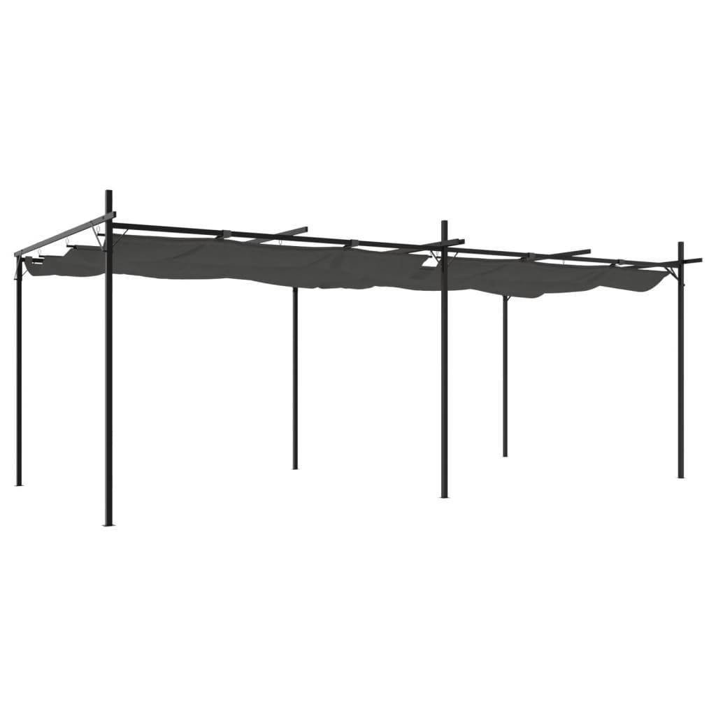 Tonnelle Géante Aluminium Acier Toit Rétractable Anti-UV pour Extérieur Anthracite 589x292 cm – ComfortXL Outdoor Living - Image 2
