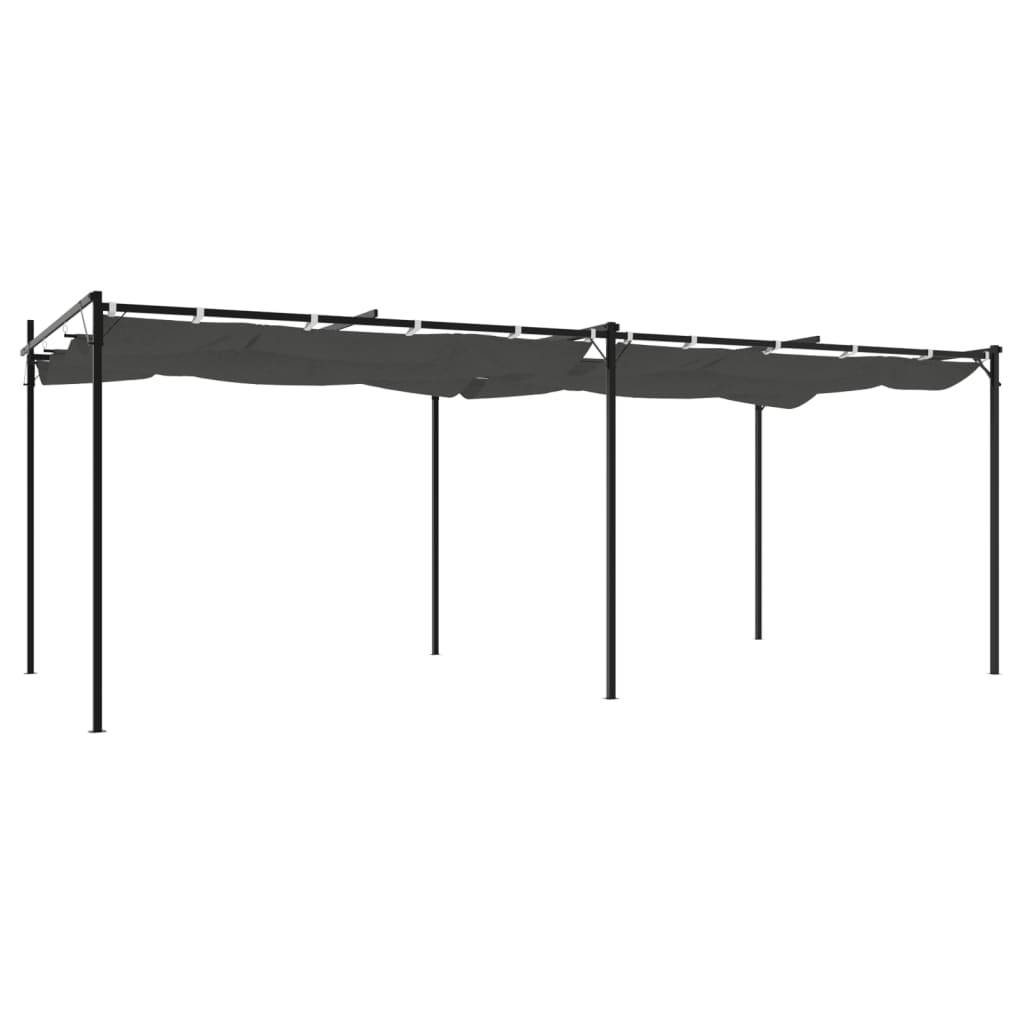 Tonnelle Géante Aluminium Acier Toit Rétractable Anti-UV pour Extérieur Anthracite 589x292 cm – ComfortXL Outdoor Living - Image 5