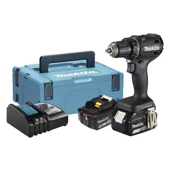 Perceuse visseuse Noire LXT 50Nm - MAKITA - avec 2 batteries 5Ah 18V - chargeur - MAKPAC - DDF485RTJB - Image 1